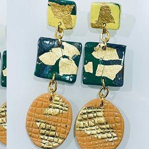 Statement clay earrings